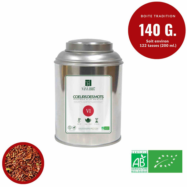 COEURS DES MOTS | Rooibos BIO à la Menthe Chocolat | Maison NANA1807