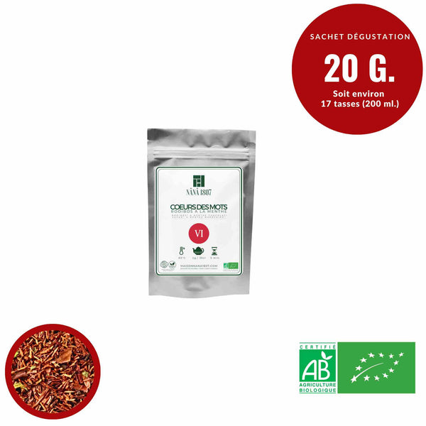 COEURS DES MOTS | Rooibos BIO à la Menthe Chocolat | Maison NANA1807