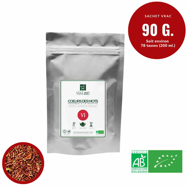 COEURS DES MOTS | Rooibos BIO à la Menthe Chocolat | Maison NANA1807