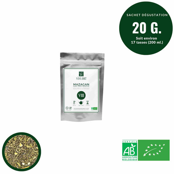 MAZAGAN | Earl Grey Thé Vert BIO à la Menthe & Agrumes | Maison NANA1807