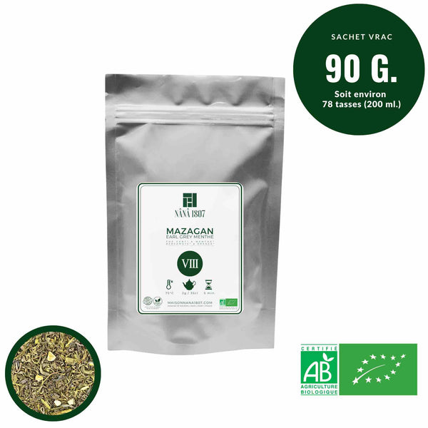 MAZAGAN | Earl Grey Thé Vert BIO à la Menthe & Agrumes | Maison NANA1807