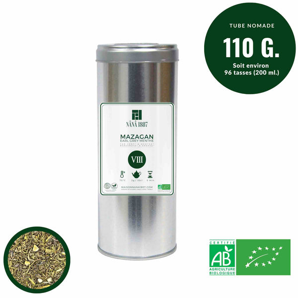 MAZAGAN | Earl Grey Thé Vert BIO à la Menthe & Agrumes | Maison NANA1807