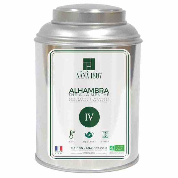 Boite de Thé en vrac ALHAMBRA - Thé à la Menthe Parfumé de Alhambra - Maison NANA1807 Maison du Thé à la Menthe