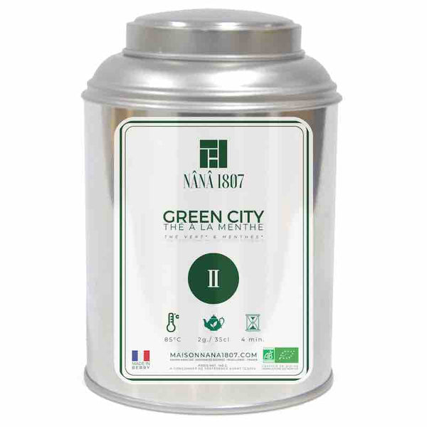 Boite de GREEN CITY - Thé Marocain de la Maison NANA1807 - Maison du Thé à la Menthe