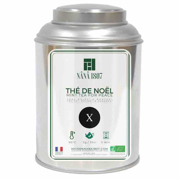 Boite de Thé en vrac de THÉ DE NOËL - Thé à la Menthe Parfumé de la Maison NANA1807 - Maison du Thé à la Menthe