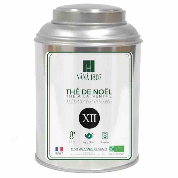 Boite de Thé à la Menthe Parfumé BIO THÉ DE NOËL de la Maison NANA1807 - Maison de Thé à la Menthe BIO